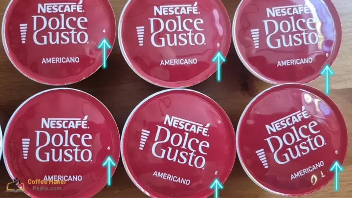 Meaning of the numbers on the Dolce Gusto capsules