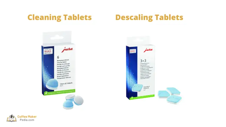 Jura cleaning tablets vs descaling tablets
