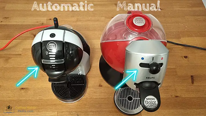 Difference between a manual and an automatic Dolce Gusto, Play & Select system
