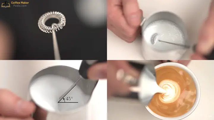 How to froth milk with a battery-operated frother