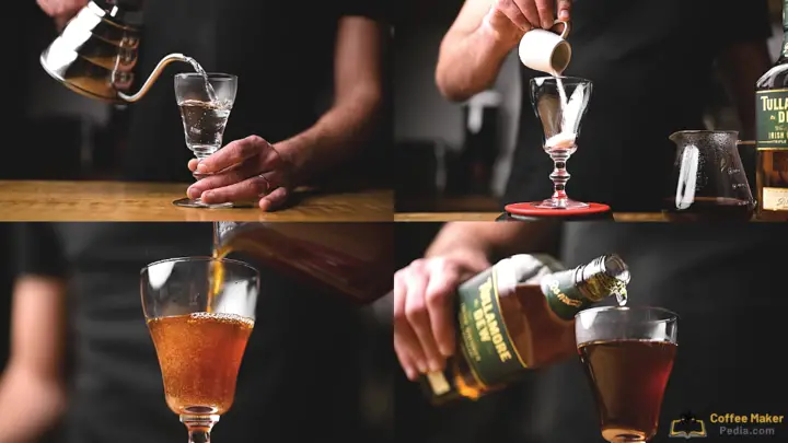 Step by step for the preparation of the original Irish coffee