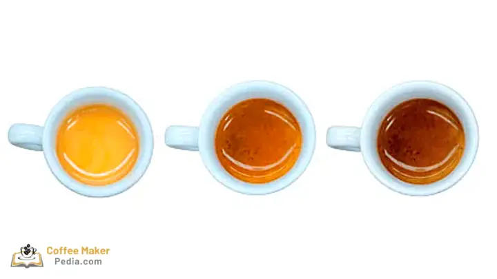 Comparison of three different espresso crema results
